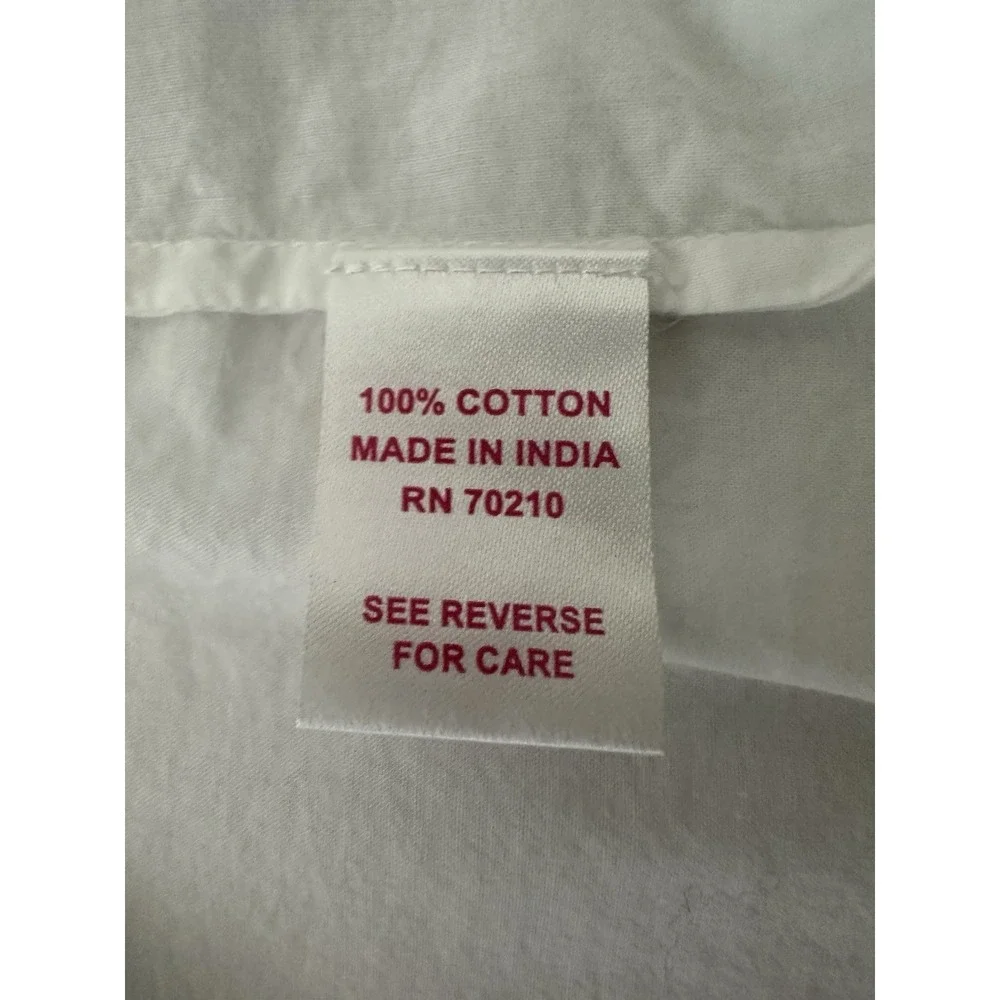 La Cera White Cotton Embroidered Robe Tie Pockets Boho Cottagecore  M/L - Picture 4 of 8